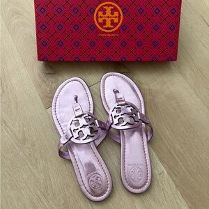 Tory Burch Metallic Lilac Sandals